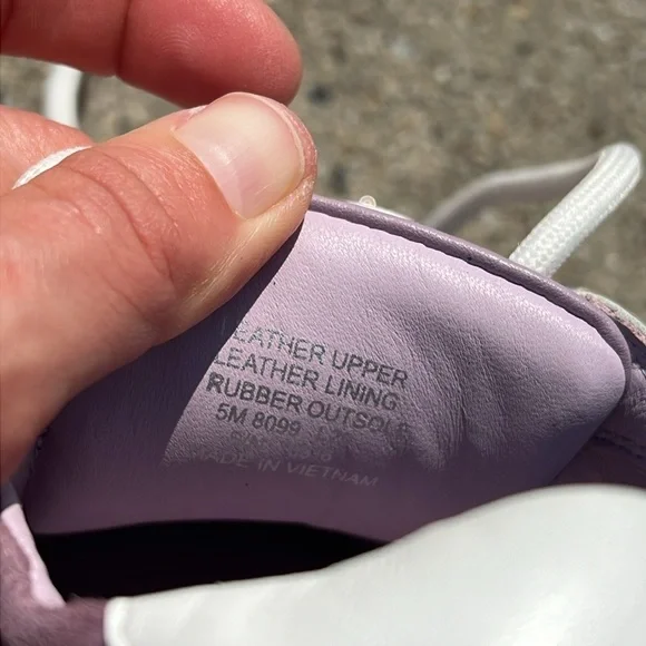 Tory Burch Snow White / Lilac Nylon /Calf Leather suede Tory Sneaker Size 5 NEW - Picture 9 of 12